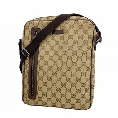 Pre-owned Gucci Brown Canvas Shoulder Bag ()