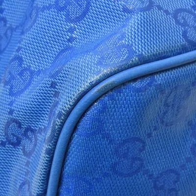 Pre-owned Gucci Gg Crystal Blue Pvc Boston Bag Shoulder Bag ()