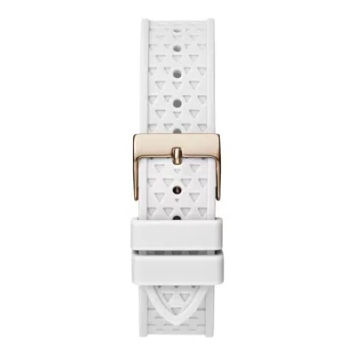 Guess White Synthetic Dress Watch In Gold