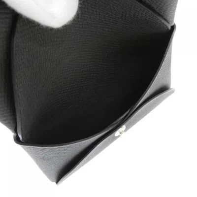 Pre-owned Hermes Black Epsom Leather Coin Purse/coin Case ()