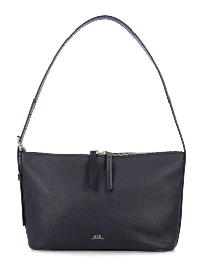 Apc A.p.c. Vera Grained Leather Shoulder Bag In Black