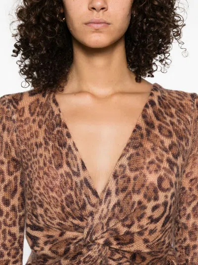 Twinset Twin-set Twisted Front Cardigan In Brown