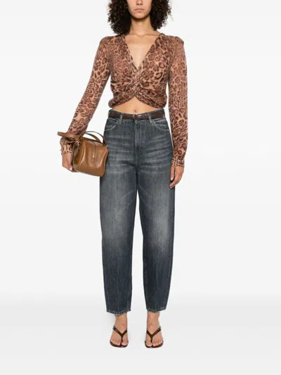 Twinset Twin-set Twisted Front Cardigan In Brown