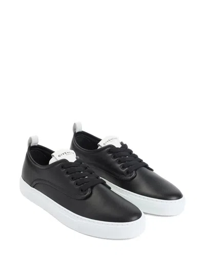 Givenchy New City Leather Low Sneakers Shoes In Black