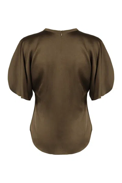 Isabel Marant Soft Fabric Short Sleeve Top In Green