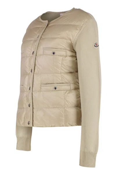 Moncler Padded Front Panel Cardigan In Multi