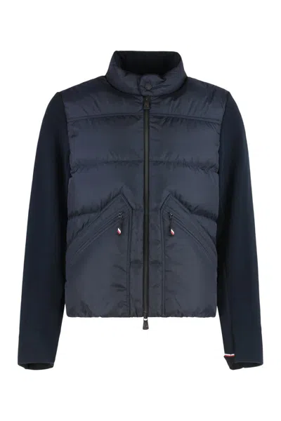 Moncler Grenoble Padded Cardigan With Zip In Blue