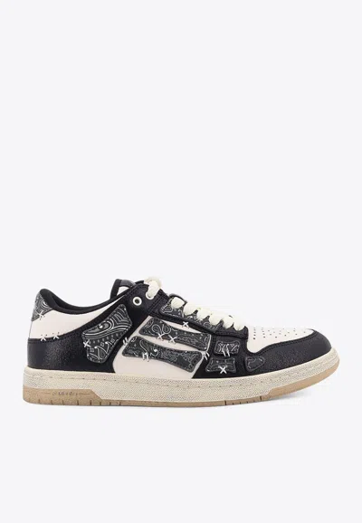 Amiri All-over Bandana Motif Leather Sneakers In Black