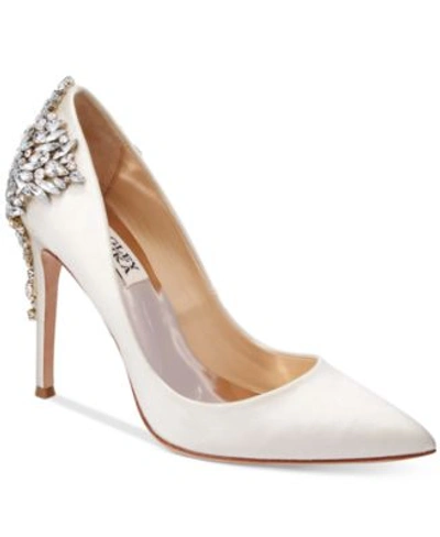 Shop Badgley Mischka Gorgeous Pointed-toe Evening Pumps Women's Shoes In Ivory