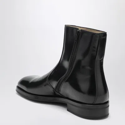 Lemaire Men Leather Ankle Boots In Black