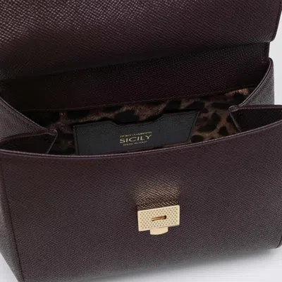 Dolce & Gabbana Large Wine-colored Sicily Hand Bag In Burgundy