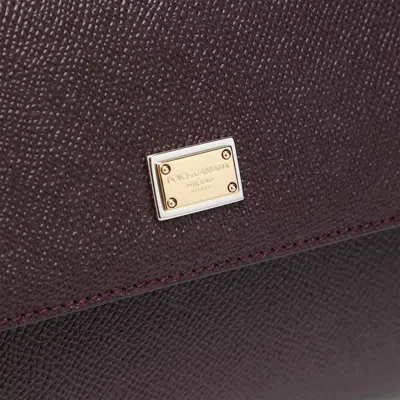 Dolce & Gabbana Large Wine-colored Sicily Hand Bag In Burgundy