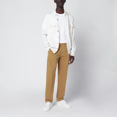 Brunello Cucinelli White Cashmere Cardigan Men In White