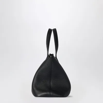 The Row Marcel Textured-leather Tote In Black