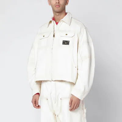 Willy Chavarria Stockton White Washed-effect Zip Jacket In White
