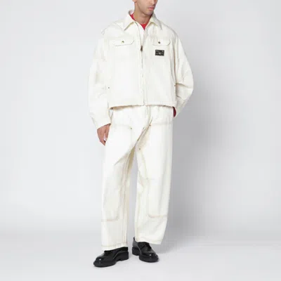 Willy Chavarria Stockton White Washed-effect Zip Jacket In White