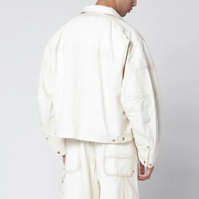 Willy Chavarria Stockton White Washed-effect Zip Jacket In White