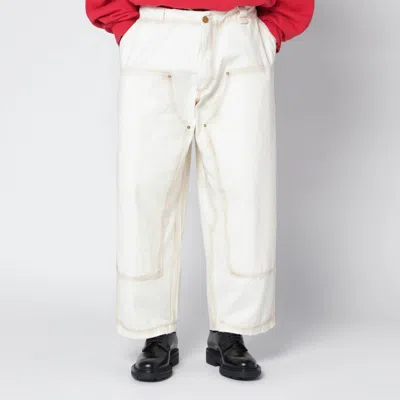 Willy Chavarria Toluca White Washed-effect Workwear Pants In White