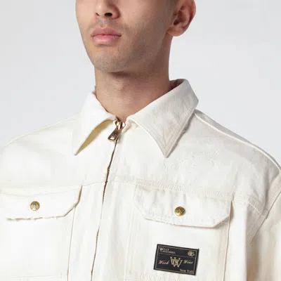 Willy Chavarria Stockton White Washed-effect Zip Jacket In White
