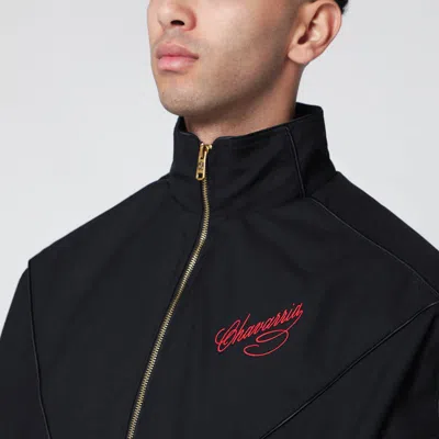 Willy Chavarria Ruff Rider Logo-embroidered Wool Bomber Jacket In Black