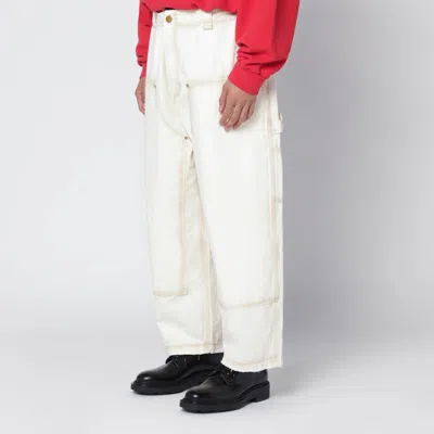 Willy Chavarria Toluca White Washed-effect Workwear Pants In White