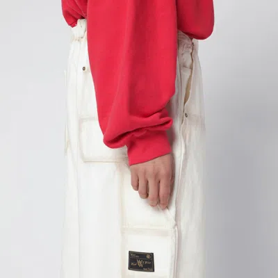 Willy Chavarria Toluca White Washed-effect Workwear Pants In White