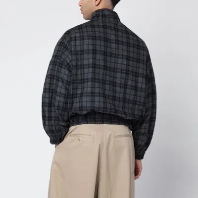 Willy Chavarria Ruff Rider Logo-embroidered Checked Wool-blend Jacket In Black