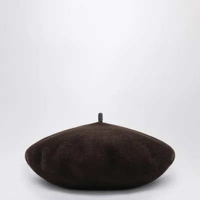 Brunello Cucinelli Wool Beanie Featuring Precious Detail And Loop In Black