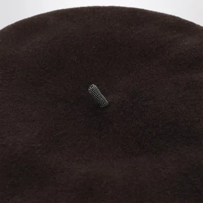 Brunello Cucinelli Wool Beanie Featuring Precious Detail And Loop In Black