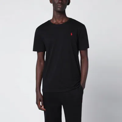 Polo Ralph Lauren Black Cotton T-shirt With Logo In Black