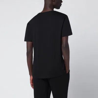 Polo Ralph Lauren Black Cotton T-shirt With Logo In Black