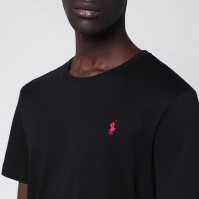 Polo Ralph Lauren Black Cotton T-shirt With Logo In Black