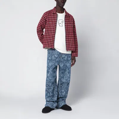 Brain Dead Red Check Overshirt In Multi