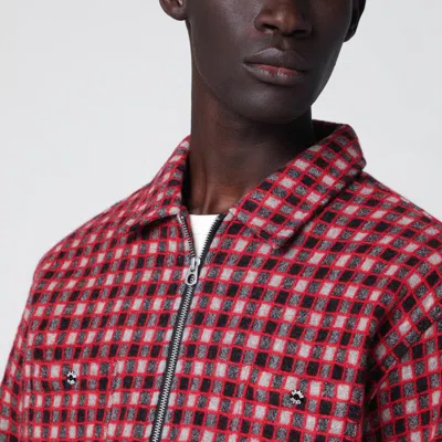 Brain Dead Red Check Overshirt In Multi