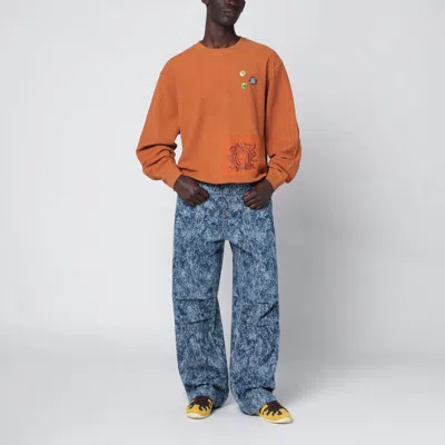 Brain Dead Earth-tone Gargoyle Cotton Sweatshirt In Brown