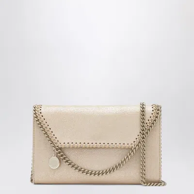 Stella Mccartney Falabella Airlite Gold Crossbody Wallet Bag In Neutral