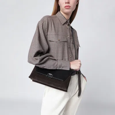 Brunello Cucinelli Sartorial Brown Suede And Calf Leather Bag Women In Brown