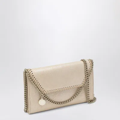 Stella Mccartney Falabella Airlite Gold Crossbody Wallet Bag In Neutral