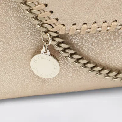 Stella Mccartney Falabella Airlite Gold Crossbody Wallet Bag In Neutral