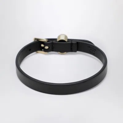 Valentino Crystal Leather Bracelet Featuring Buckle In Black