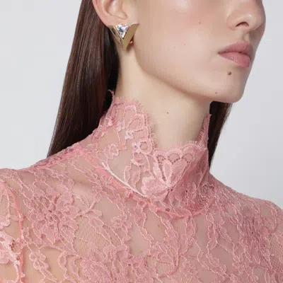 Valentino Triangular Crystal Metal Stud Earrings In Gold