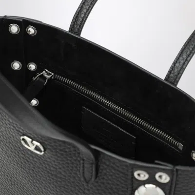 Valentino Mini Nellcôte Black Grained Calfskin Bag In Black