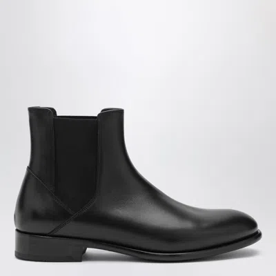 Doucal's Black Smooth Leather Ankle Boots In Black