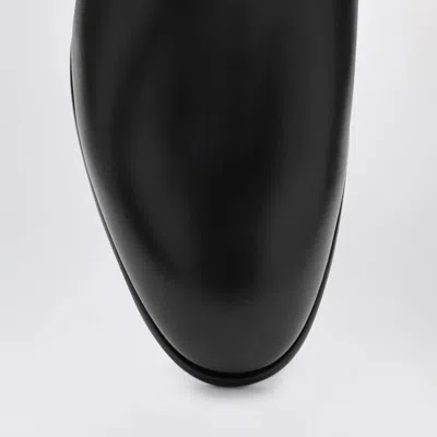 Doucal's Black Smooth Leather Ankle Boots In Black