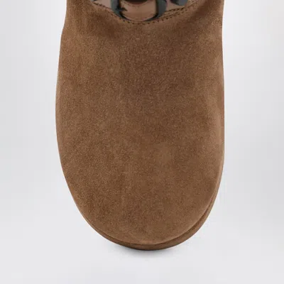 Balenciaga Alaska Studded Leather-trimmed Fleece-lined Suede Ankle Boots In Brown