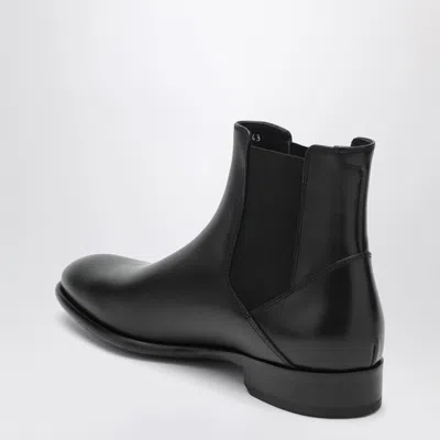 Doucal's Black Smooth Leather Ankle Boots In Black