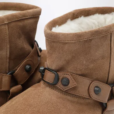 Balenciaga Alaska Studded Leather-trimmed Fleece-lined Suede Ankle Boots In Brown