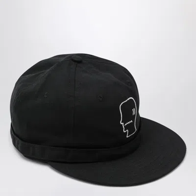 Brain Dead Extended Strap 6 Panel Logohead Hat In Black