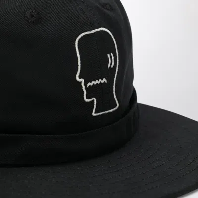 Brain Dead Extended Strap 6 Panel Logohead Hat In Black