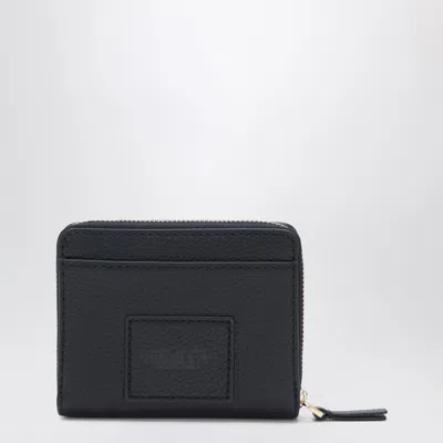 Marc Jacobs Mini Black Full-grain Leather Wallet In Blue